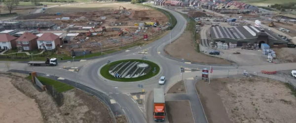 Constructing new roundabout on Highway